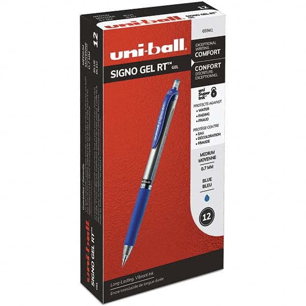 Retractable Pen: 0.7 mm Tip, Blue Ink