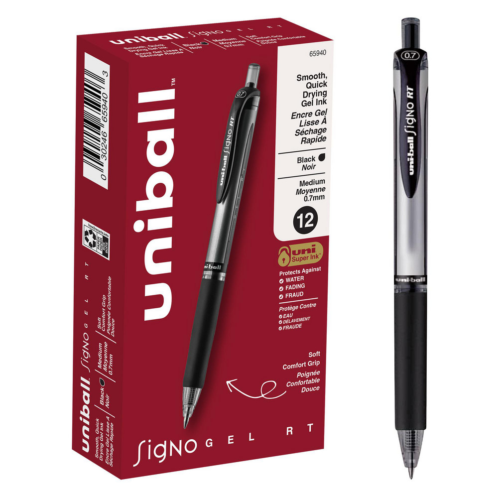 Retractable Pen: 0.7 mm Tip, Black Ink