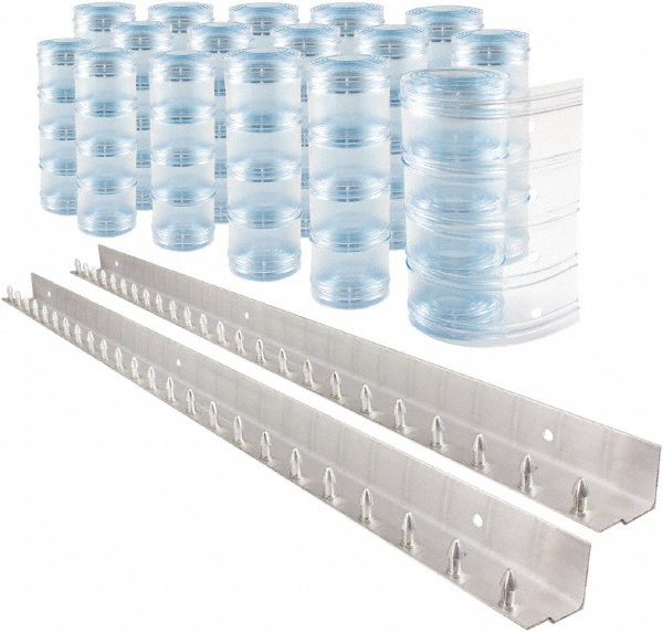 Aleco - 8' Door Width x 8' Door Height PVC Clear Ribbed Strip Door Kit ...