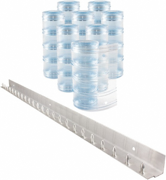 Aleco 4 Door Width X 8 Door Height PVC Clear Ribbed Strip Door Kit 