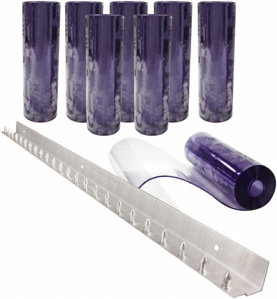 Aleco 4 Door Width X 8 Door Height PVC Clear Smooth Strip Door Kit 