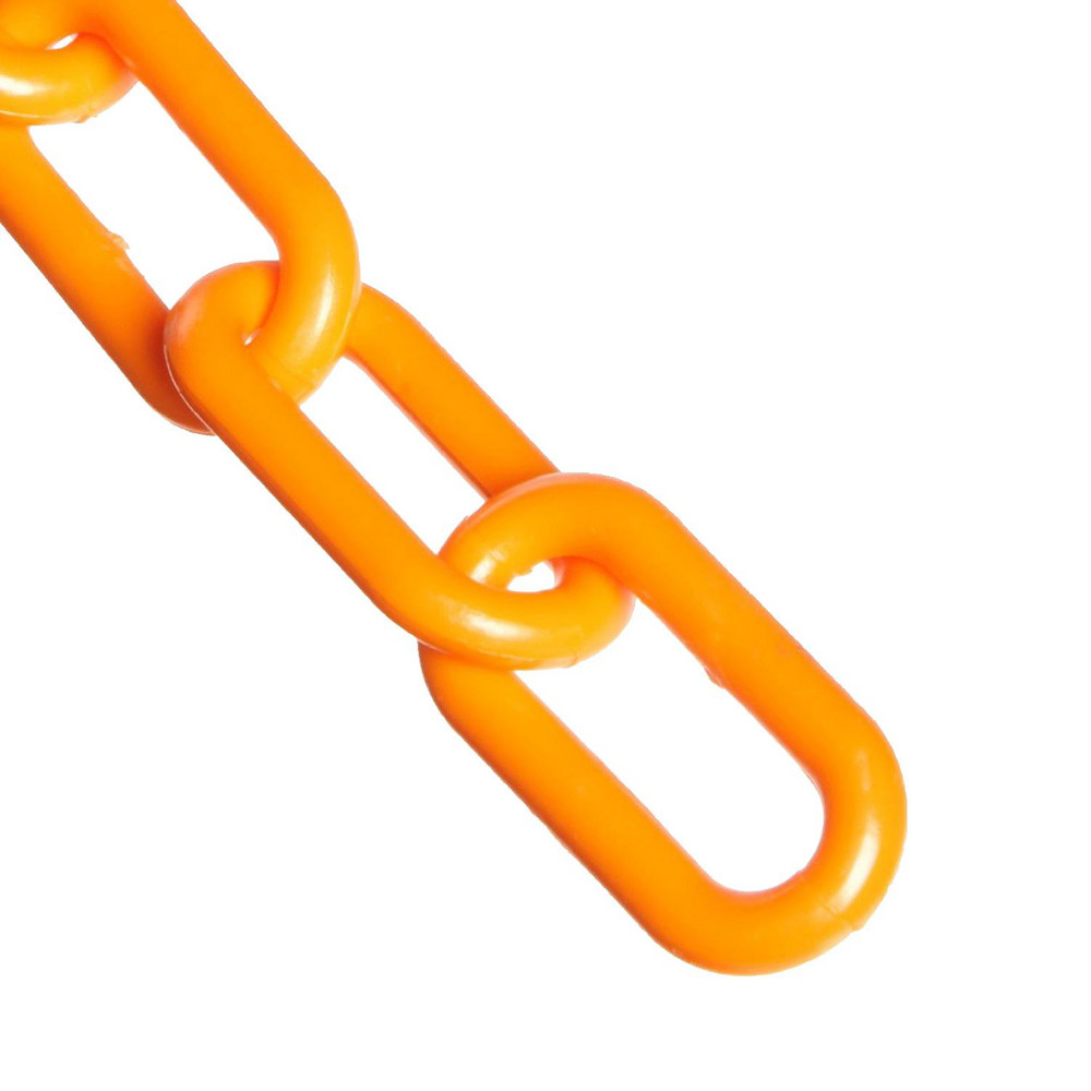 Mr. Chain Safety Barrier Chain Plastic, Orange, 100' Long, 2" Wide