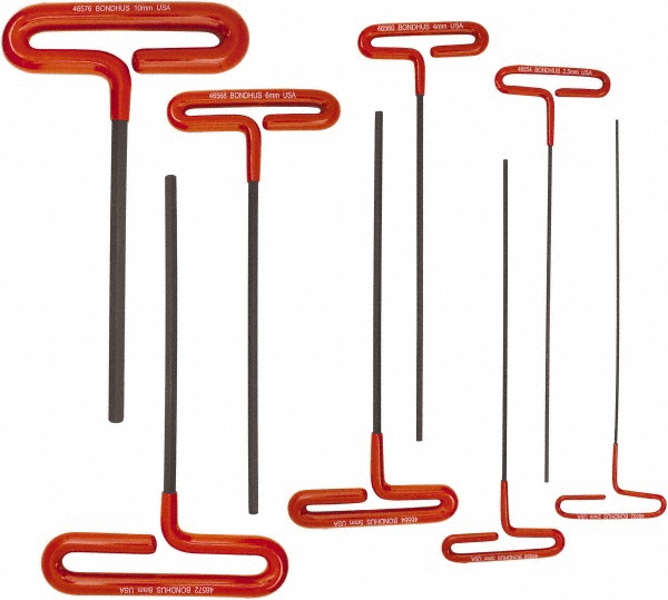 8 Piece T-Handle Cushion Grip Hex Key Set - Hex Range 2 to 10mm