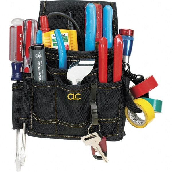 Tool Pouch: 9 Pockets, Polyester, Black
