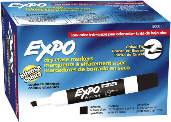 Black Low Odor Chisel Tip Dry Erase Markers