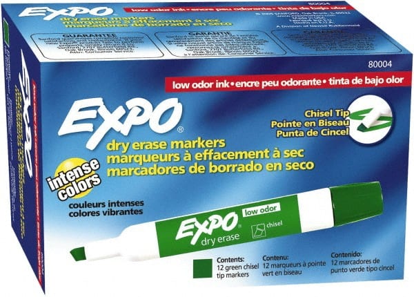 Expo 80004 Pack of (12) Green Low Odor Chisel Tip 12 Pack Dry Erase Markers 