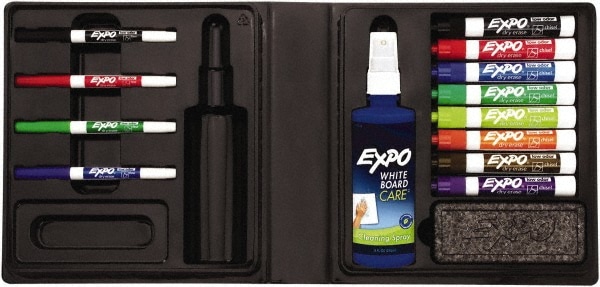 7520013527321 Dry Erase Marker Kit with Organizer, Chisel Tip, Assorted,  6/Kit