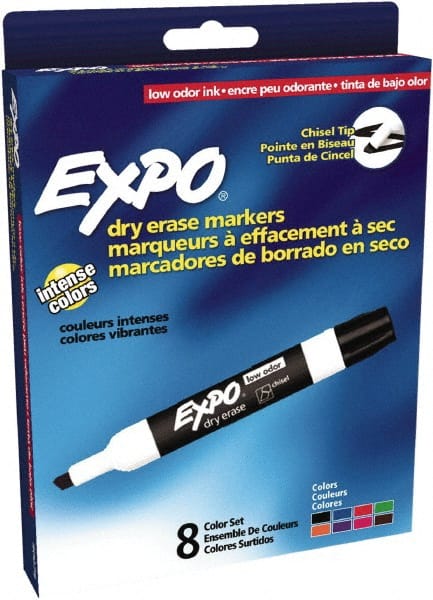 Expo Low Odor Dry Erase Markers Chisel Tip Black Ink (8-Count)