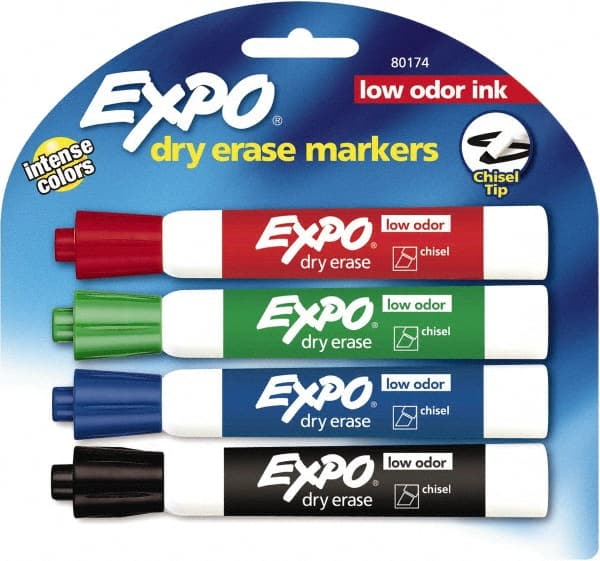 Expo - Black, Blue, Red, Green & Plum Low Odor Ultra Fine Tip 4 Pack Dry  Erase Markers - 57433385 - MSC Industrial Supply
