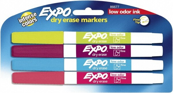 Expo - Pack of 4 Low Odor Chisel Tip Dry Erase Markers, Aqua, Lime, Pink &  Plum - 57432650 - MSC Industrial Supply