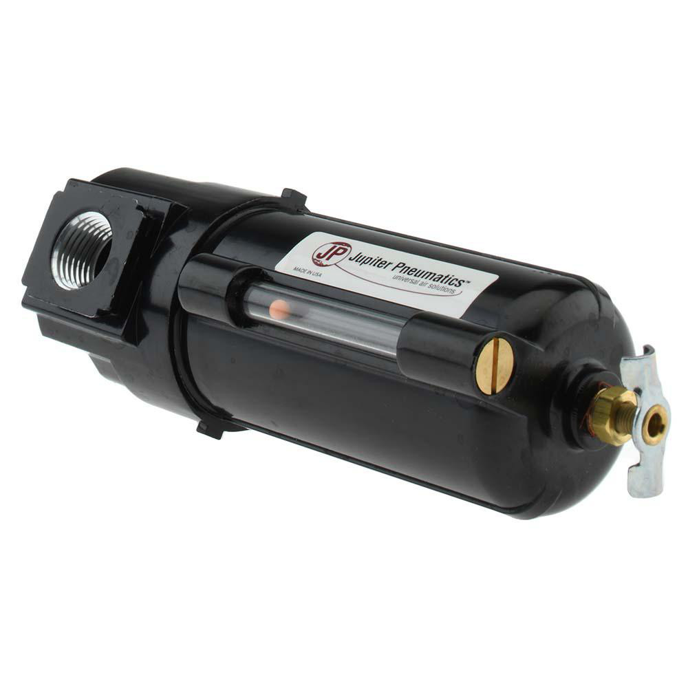 Oil & Water Filter/Separator: 100 CFM, Manual Drain, Use on Oil/Water Condensate Separation - 6-7/8" High, 2-1/2" Wide, 40 &micron;, Includes Sight Glass