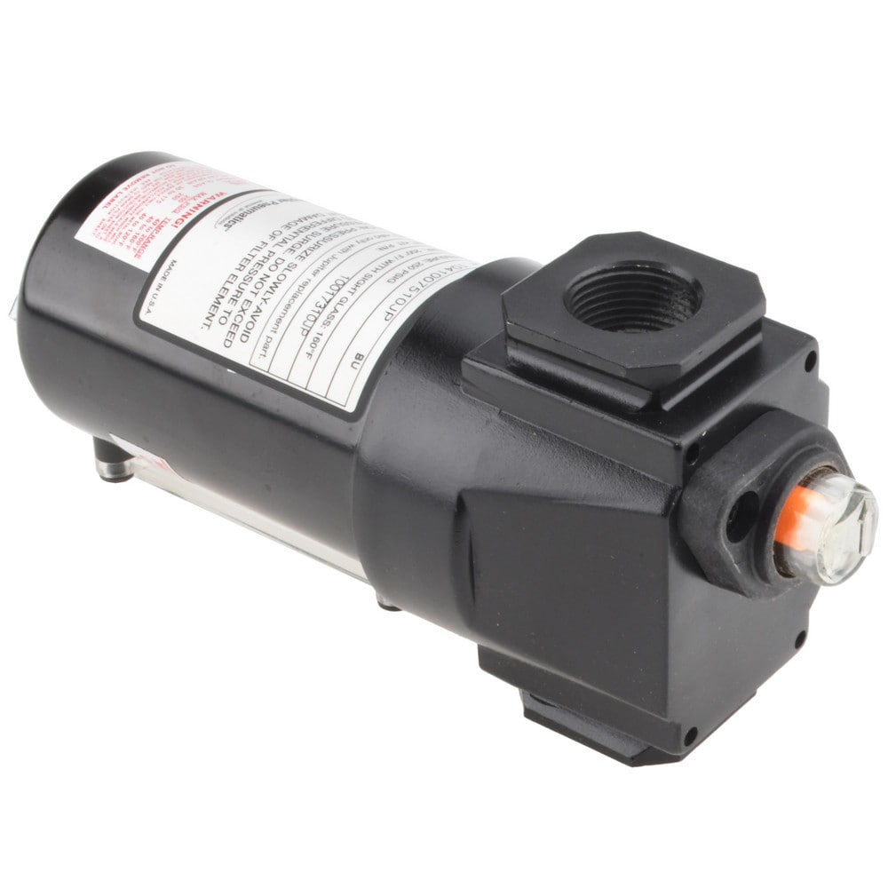 Oil & Water Filter/Separator: 98 CFM, Manual Drain, Use on Oil Removal