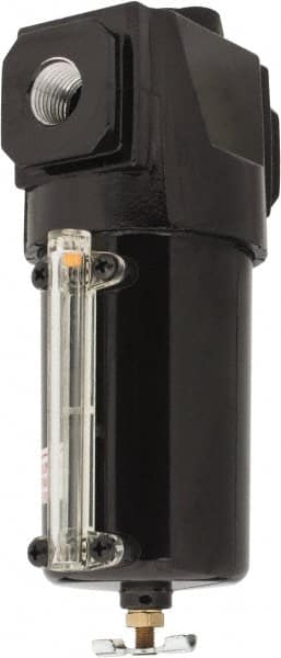 Oil & Water Filter/Separator: 60 CFM, Manual Drain, Use on Adsorber Filter