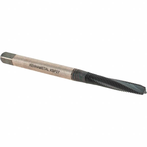 Kennametal 5708382 Spiral Flute Tap: M3 x 0.50, Metric Coarse, 3 Flute, Modified Bottoming, 6H Class of Fit, Vanadium High Speed Steel, AlCrTiN Finish Image