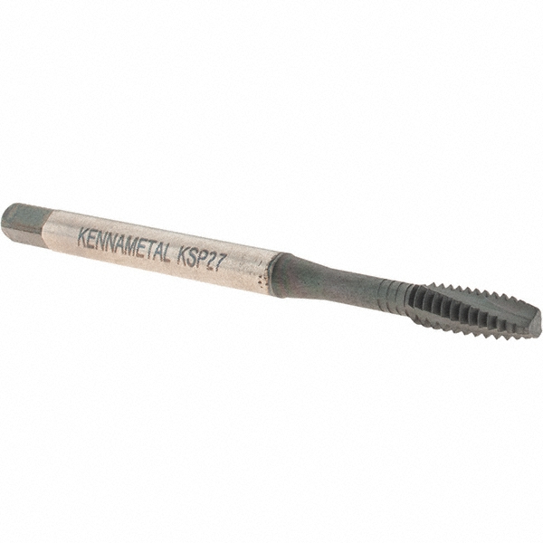 Kennametal 5708240 Spiral Flute Tap: #6-32, UNC, 3 Flute, Modified Bottoming, 2B Class of Fit, Vanadium High Speed Steel, AlCrTiN Finish Image