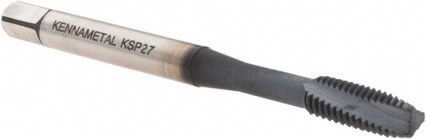Spiral Flute Tap: #10-32 UNF, 2 Flutes, Modified Bottoming, 2B Class of Fit, Vanadium High Speed Steel, AlCrTiN Coated