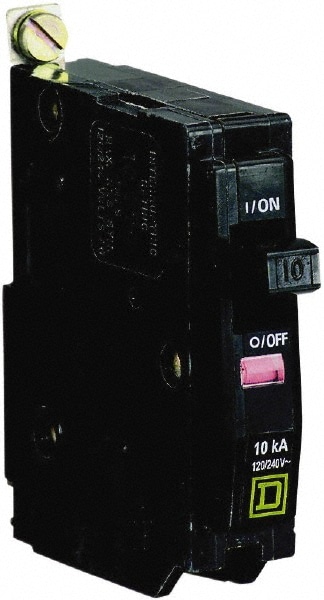 Square D QOB110 10 Amp, 240 VAC, 1 Pole, Bolt On Miniature Circuit Breaker Image