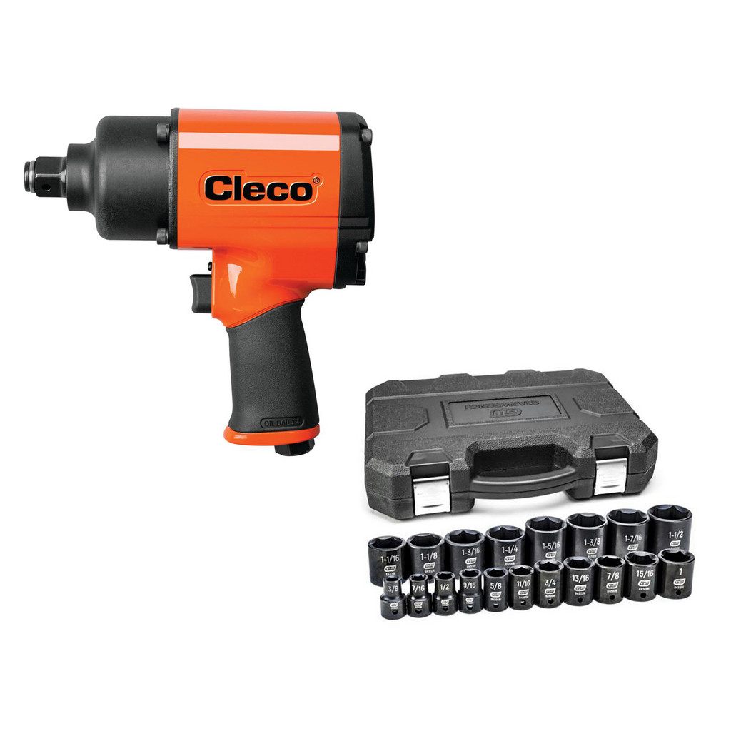 Cleco - Pneumatic Impact Wrench, 9000 RPM, 1200 BPM, 1/2