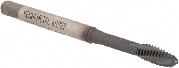 Spiral Flute Tap: #8-32 UNC, 3 Flutes, Plug, 2B Class of Fit, Vanadium High Speed Steel, AlCrTiN Coated