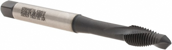 Kennametal 5689824 Spiral Point Tap: 5/16-24, UNF, 2 Flutes, Plug, 3B, Vanadium High Speed Steel, TiN/CrC/C Finish Image