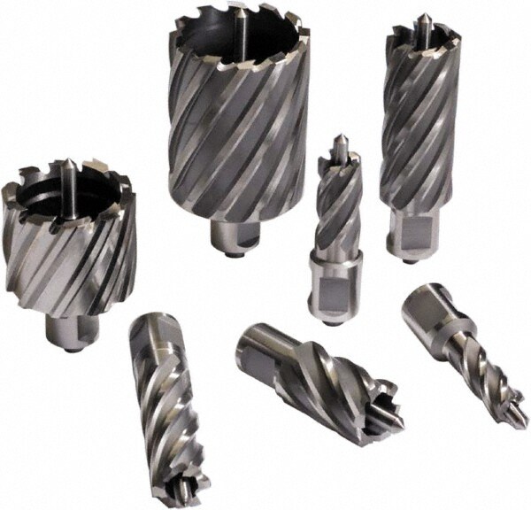 Annular Cutter: 1" Dia, 3" Depth of Cut, High Speed Steel