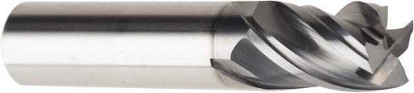 American Tool Service 460-5000 Square End Mill: 1/2" Dia, 4 Flutes, 3/4" LOC, Solid Carbide 