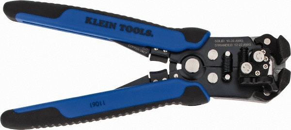 Wire Stripper: 20 AWG Solid 22 AWG Stranded & 14/2 Romex, 10 AWG Solid 12 AWG Stranded & 12/2 Romex Wire Max Capacity - 8-1/4" OAL