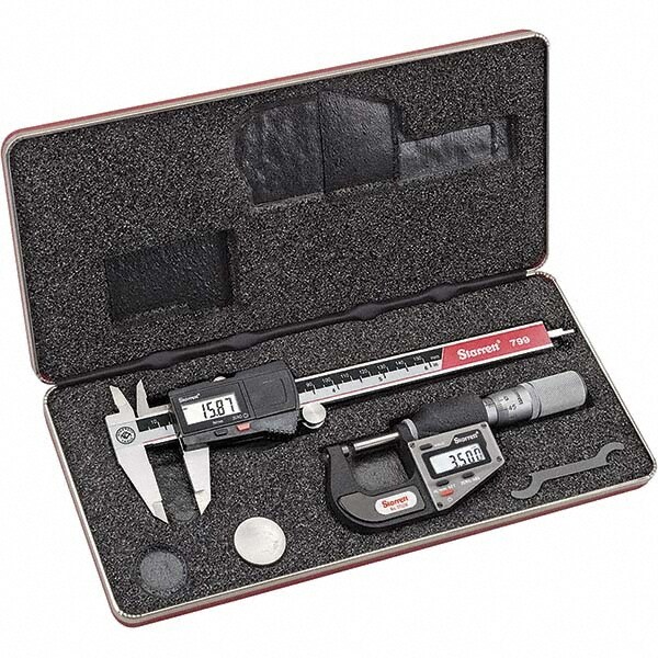 Machinist Caliper & Micrometer Kit: 2 pc, 0 to 150 mm Caliper, 0 to 25 mm Micrometer