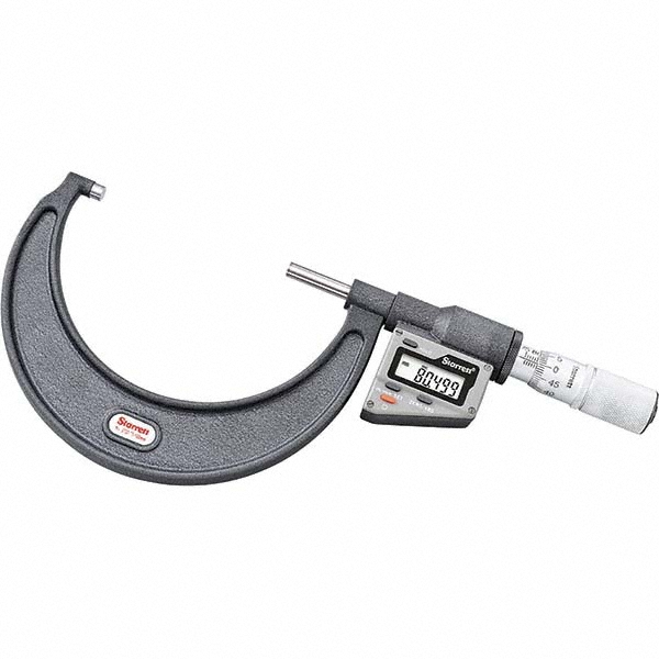 Starrett 75mm to 100mm Micro-Lapped Carbide Electronic Outside Micrometer - 0.0010mm Resolution, 0.0040mm Accuracy, Friction Thimble | Part #12277
