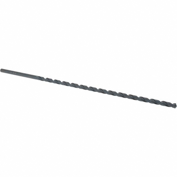 Extra Length Drill Bit: Letter E (1/4"), 118 &deg; Point, High Speed Steel - Oxide Finish, 9" Flute Length, 12" OAL, Spiral Flute, Straight-Cylindrical Shank, Series 1806
