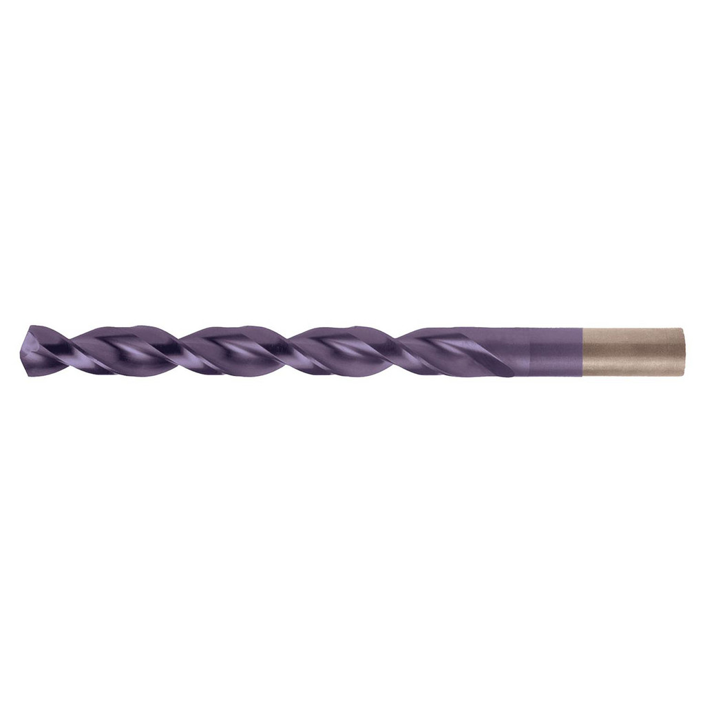 Cleveland Jobber Length Drill Bit: 4.50 mm (0.1772) Dia, 135 deg, Cobalt - TiAlN Finish, 80.00 mm OAL, Right Hand Cut, Parabolic Flute, Straight