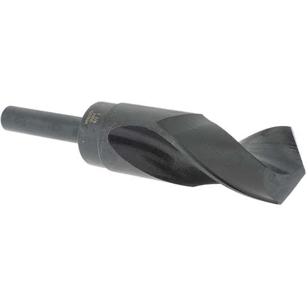 Cle-Force C68669 Reduced Shank Drill Bit: 1-1/4 Dia, 1/2 Shank Dia, 118 0, High Speed Steel 