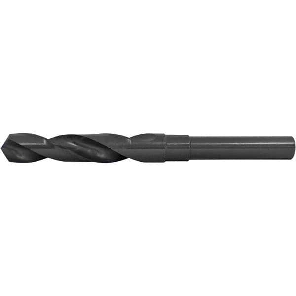 Cle-Force C68652 Reduced Shank Drill Bit: 53/64 Dia, 1/2 Shank Dia, 118 0, High Speed Steel 