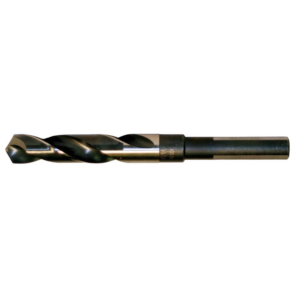 Cle-Line C21177 Reduced Shank Drill Bit: 0.6496 Dia, 1/2 Shank Dia, 118 0, High Speed Steel 