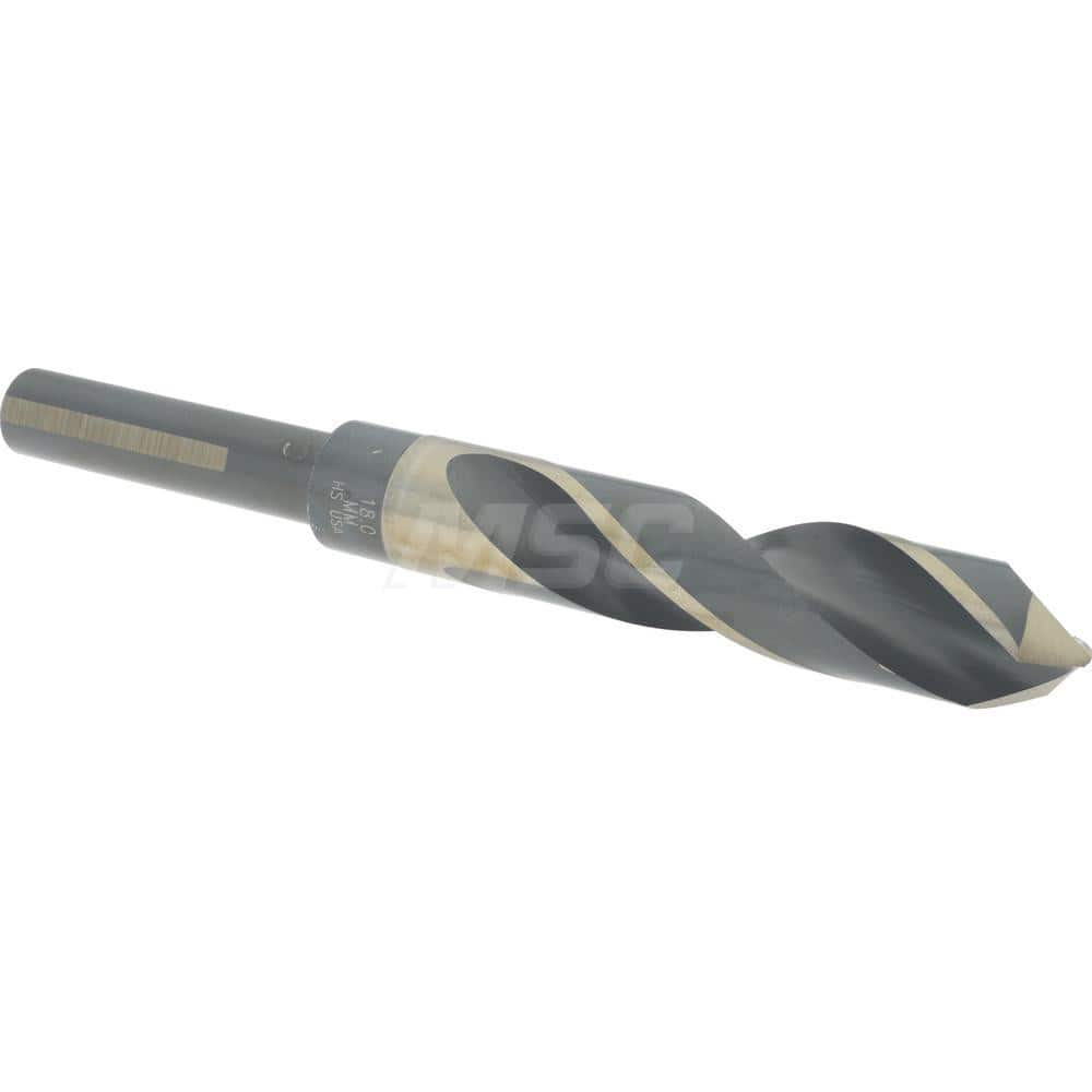 Cle-Line C21180 Reduced Shank Drill Bit: 0.7087 Dia, 1/2 Shank Dia, 118 0, High Speed Steel 