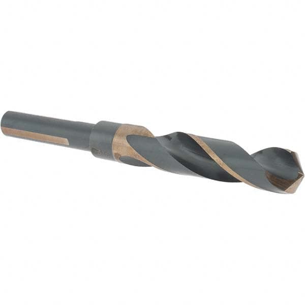 Cle-Line C17043 Reduced Shank Drill Bit: 45/64 Dia, 1/2 Shank Dia, 118 0, High Speed Steel 