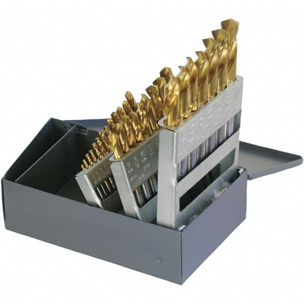 ChicagoLatrobe Drill Bit Set Screw Machine Length Drill Bits, 29 Pc, 0.0625" to 0.5" Drill