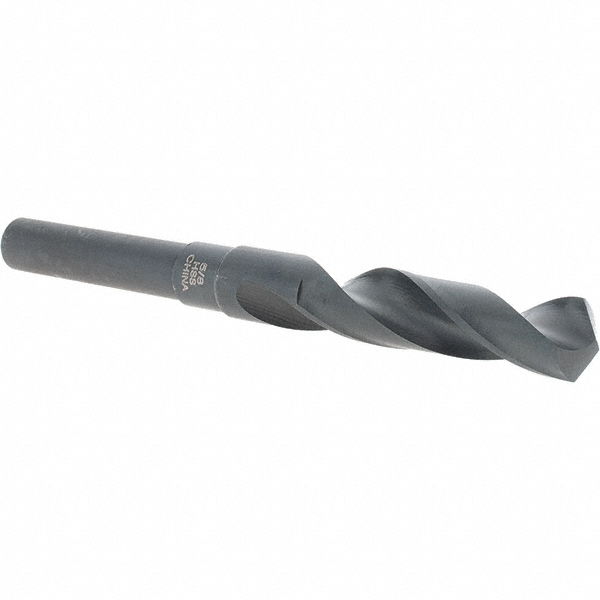 Reduced Shank Drill Bit: 5/8'' Dia, 1/2'' Shank Dia, 118 °, High Speed Steel