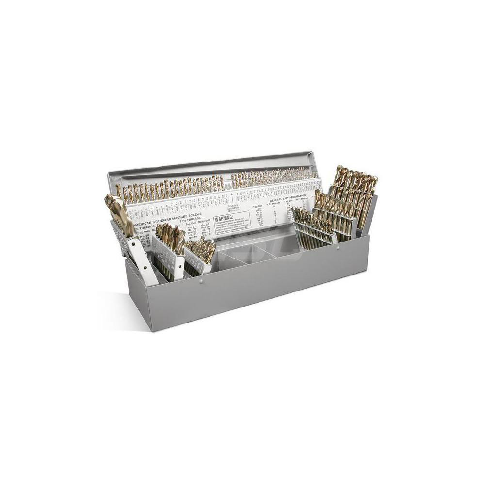 Rocky Mountain Twist Drill Bit Set Screw Machine Length Drill Bits, 115 Pc, 0.04" to 0.5