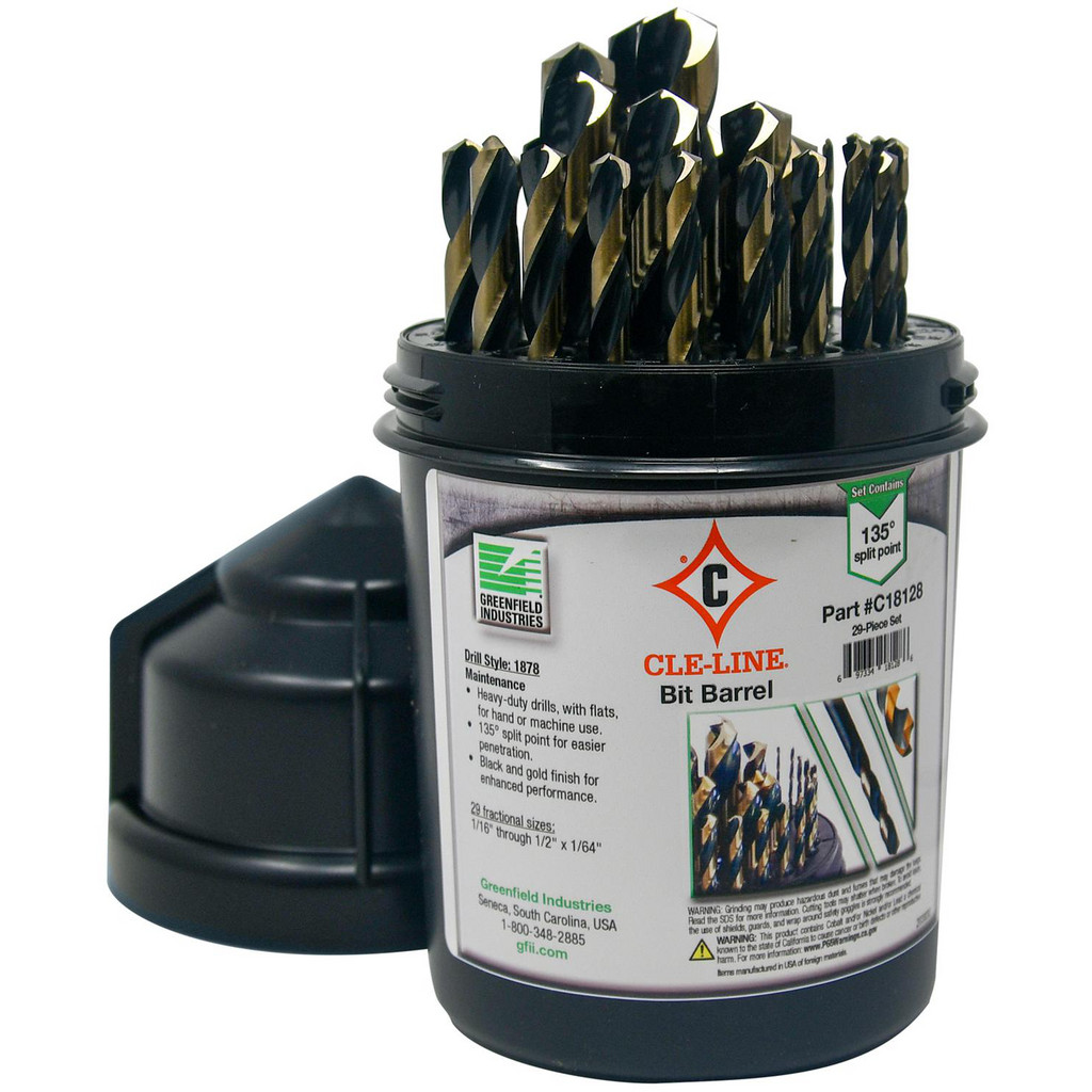 thumbnail image 2 of 29-Piece Fractional Drill Bit Set - 1/16" To 1/2" - Metal Index Box 2 of 2