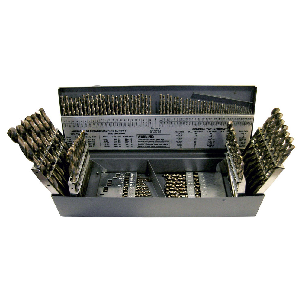 CleLine Drill Bit Set Jobber Length Drill Bits, 115 Pc, 0.04" to 0.