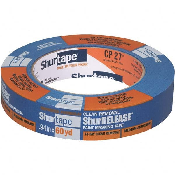 SHURTAPE 202872 Painters Tape: 24 mm Wide, 55 m Long, 5.5 mil Thick, Blue 