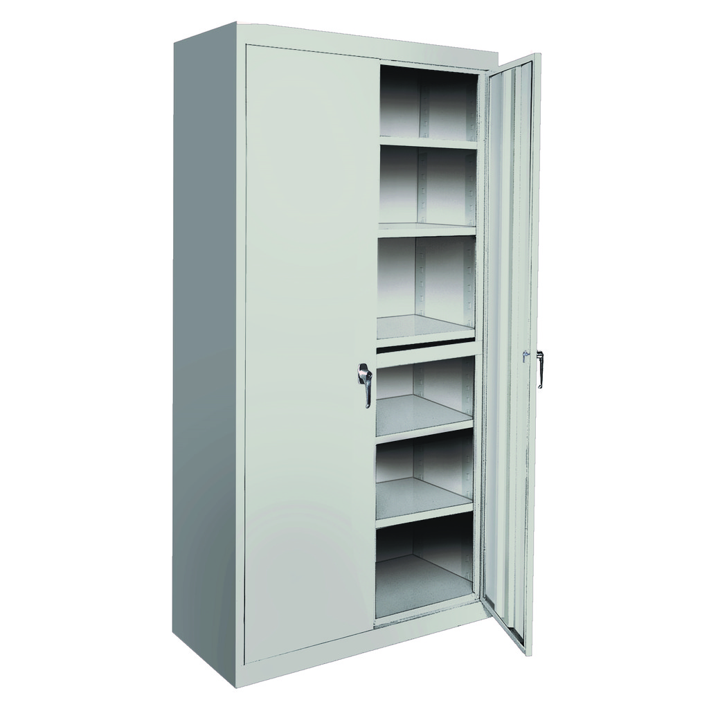 Steel Cabinets USA Steel Lockable Storage Cabinet Cabinet: 24" Wide, 18" Deep, 72" High - 160 lb Load Capacity, 5 Shelf, 0.000 Drawer, Cam Lock