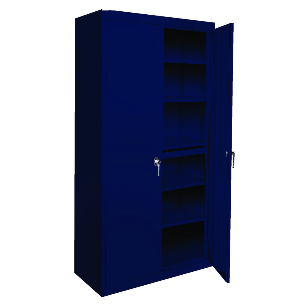 Steel Cabinets USA Steel Lockable Storage Cabinet Cabinet: 24" Wide, 18" Deep, 72" High - 160 lb Load Capacity, 5 Shelf, 0.000 Drawer, Cam Lock