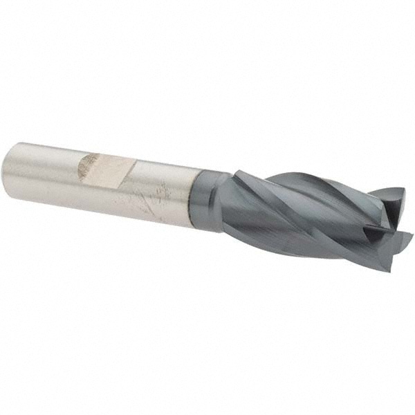 Melin Tool 51470 Square End Mill: 1/2 Dia, 1 LOC, 3/8 Shank Dia, 2-11/16 OAL, 4 Flutes, Cobalt Image