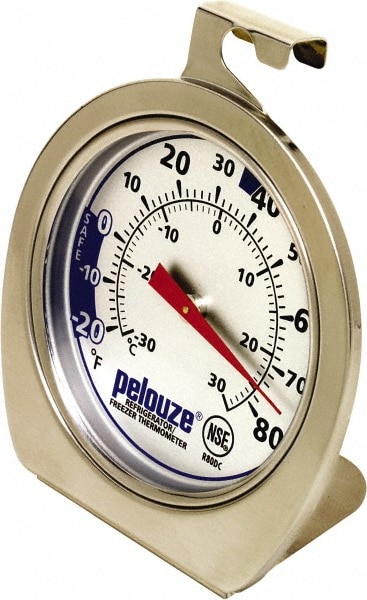 Cooking & Refrigeration Thermometers; Type: Refrigeration Thermometer; Refrigeration Thermometer ; Minimum Temperature: -200F ; Maximum Temperature (F): 80; 80.00; 80.00C; 80.00F ; Display Type: Dial ; Housing Material: Metal; Plastic