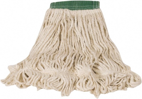 Wet Mop Loop: Clamp Jaw, Medium, White Mop, Blended Fiber