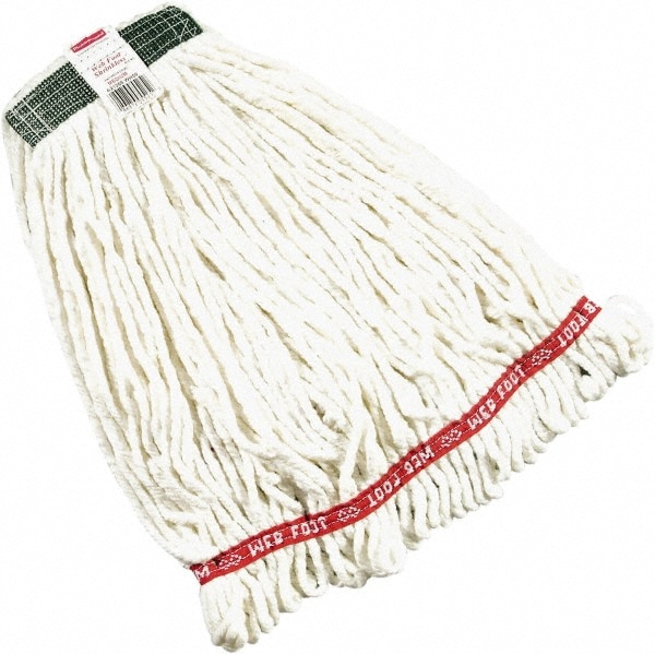 Wet Mop Loop: Side Loading, Medium, White Mop, Blended Fiber