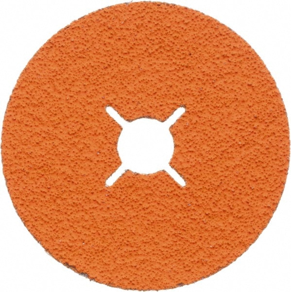 Fiber Disc: 4-1/2" Disc Dia, 7/8" Hole, 36 Grit, Ceramic