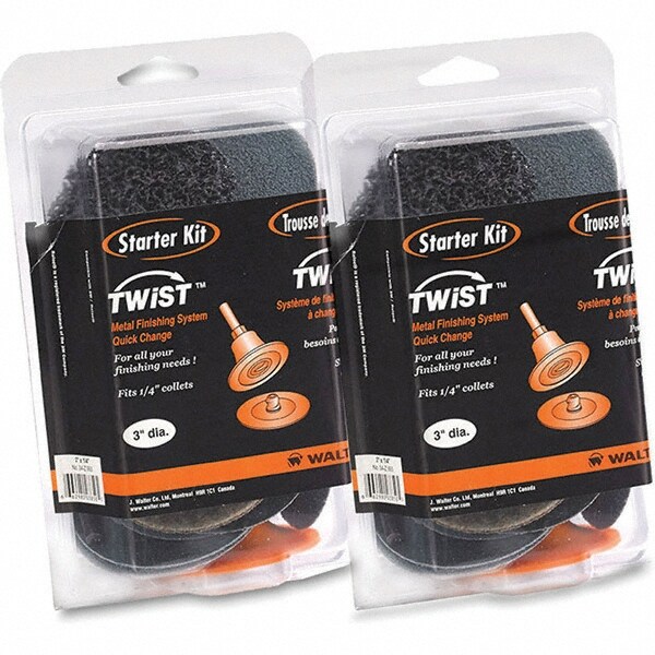 16 Piece, 36, 50, 60, 80, 120 Grit, 3" Disc Diam, Abrasive Disc Kit